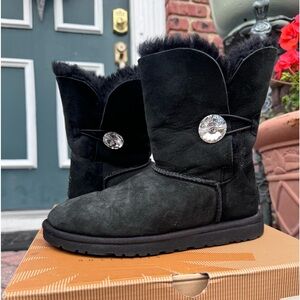 Black UGG “Bailey” with Swarovski crystals